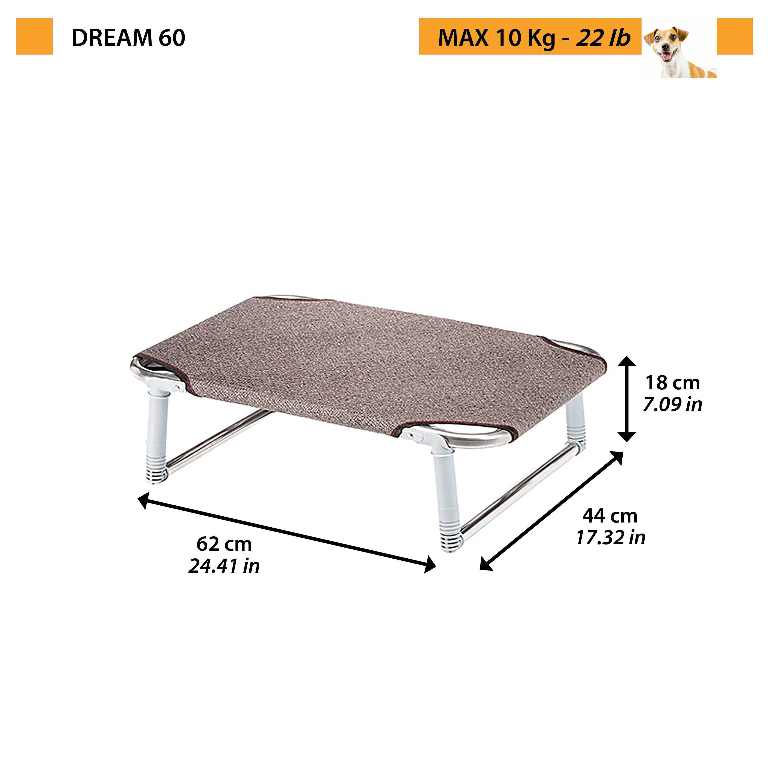 Ferplast - Lit pliant pour Chiens DREAM 60 avec Structure en Aluminium et élastiques Renforcés - Imagen 2