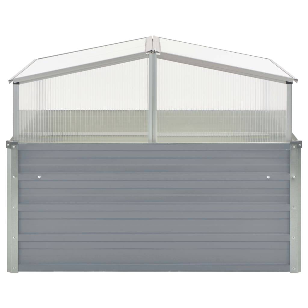ComfortXL - Carré potager surélevé avec serre châssis en acier galvanisé 1x1m Gris – ComfortXL Outdoor Living - Image 3