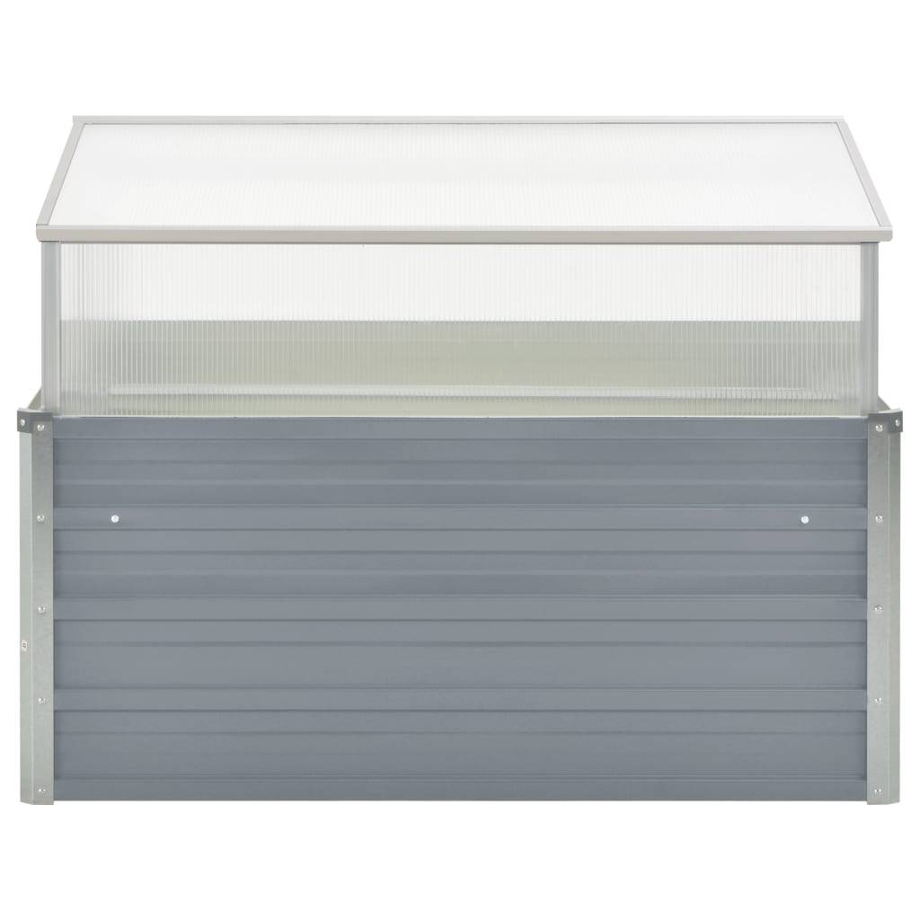 ComfortXL - Carré potager surélevé avec serre châssis en acier galvanisé 1x1m Gris – ComfortXL Outdoor Living - Image 2