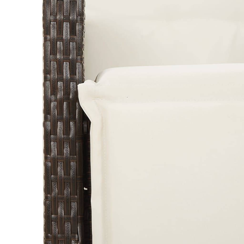 Table et 10 fauteuils de jardin résine tressée relax avec repose-pieds Marron – ComfortXL Outdoor Living - Image 5