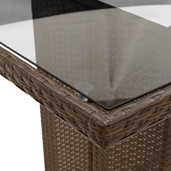 Table et 10 fauteuils de jardin résine tressée relax avec repose-pieds Marron – ComfortXL Outdoor Living - Image 6
