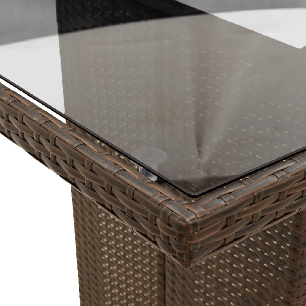 Table et 10 fauteuils de jardin résine tressée relax avec repose-pieds Marron – ComfortXL Outdoor Living - Image 6
