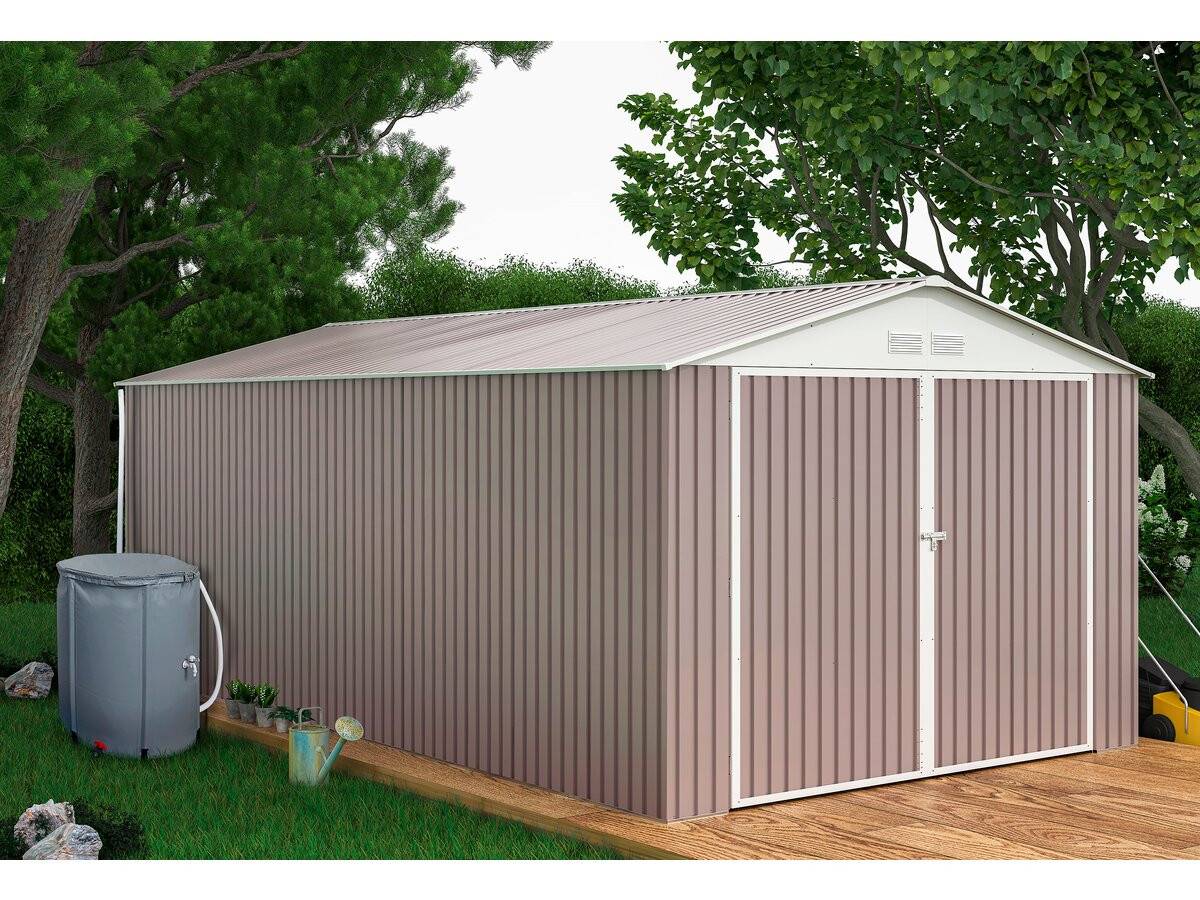 Habitat Et Jardin - Garage Métal "nevada" - 18,56m² Avec Gouttière Et Récupérateur D'eau -habitat Et Jardin - Image 2