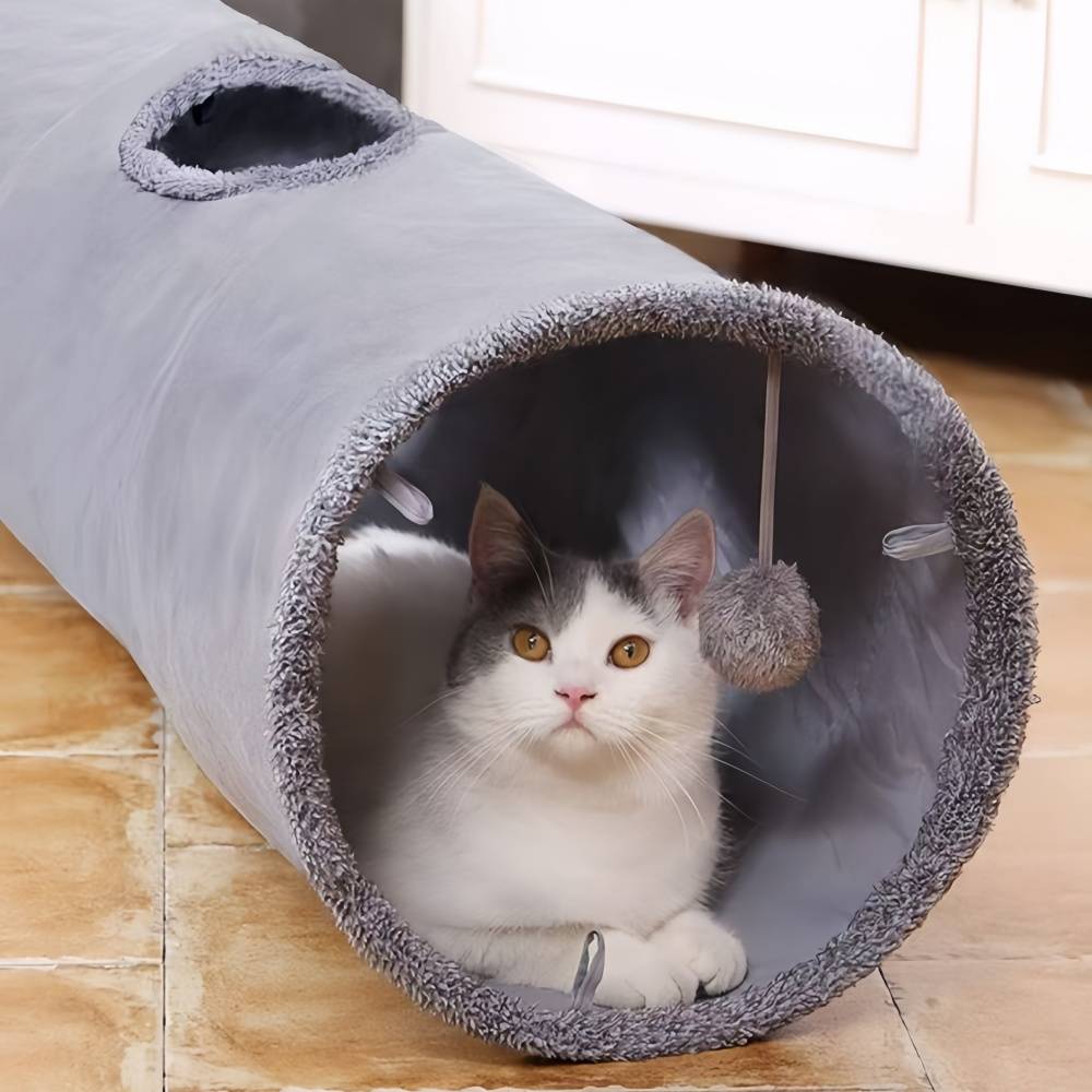 IntiMeg - Tunnel pliable en daim pour chat Marron IntiMeg - Image 6