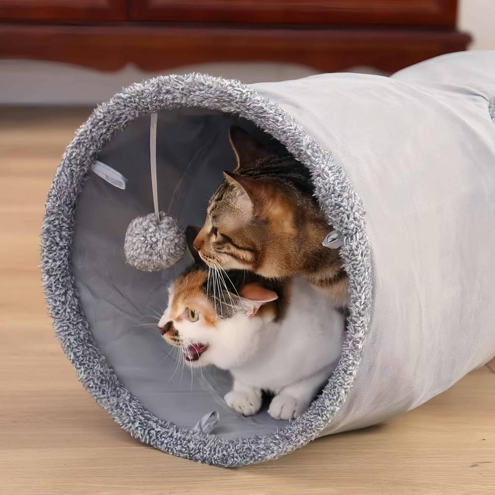 IntiMeg - Tunnel pliable en daim pour chat Marron IntiMeg - Image 3