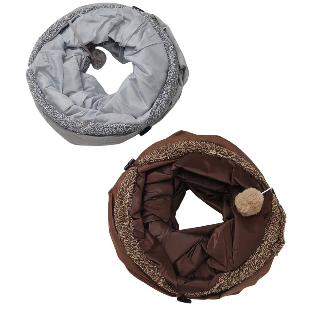 IntiMeg - Tunnel pliable en daim pour chat Marron IntiMeg - Image 4