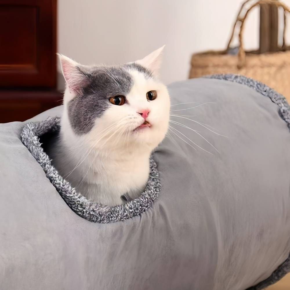 IntiMeg - Tunnel pliable en daim pour chat Marron IntiMeg - Image 7
