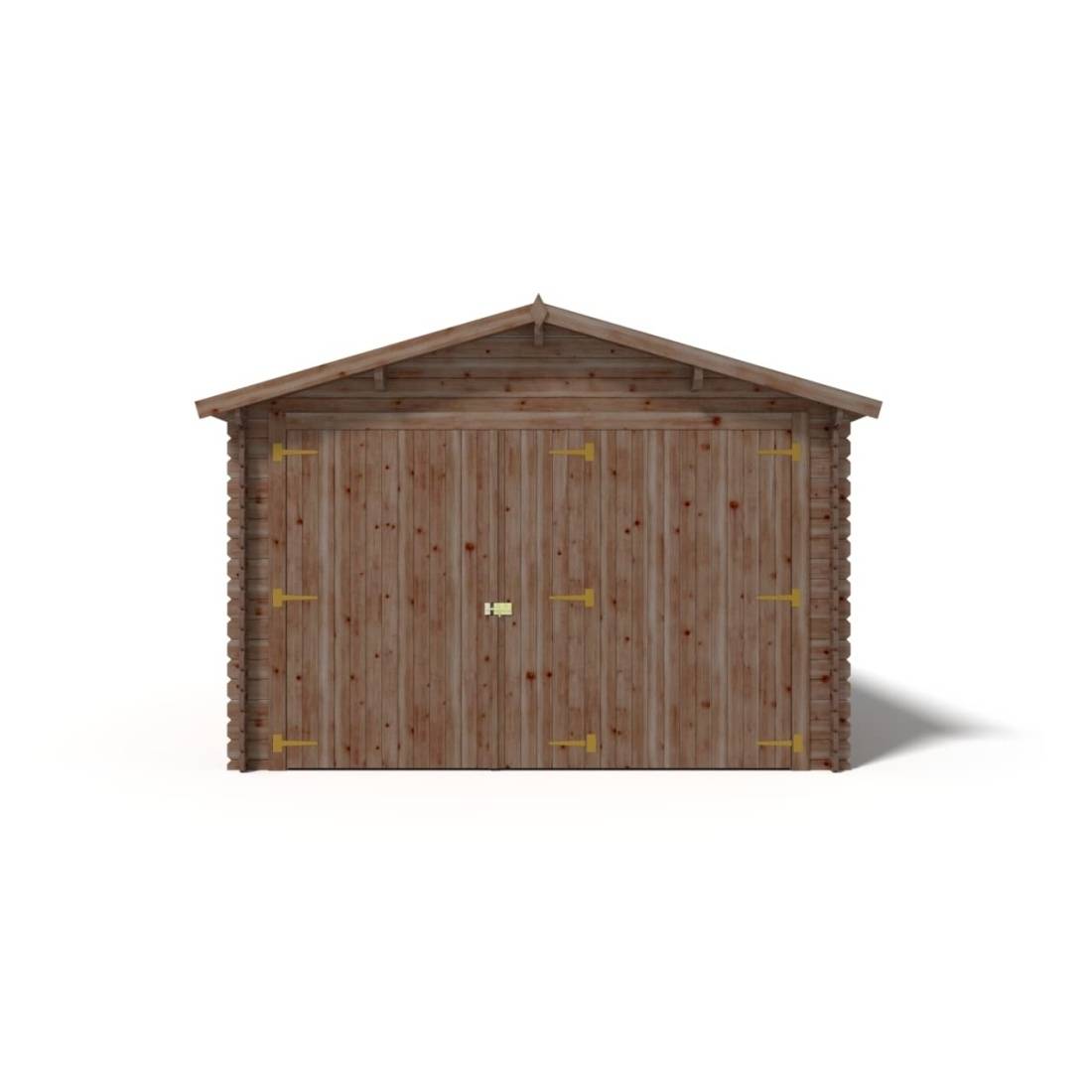 Altanka - Garage en bois - 21m2 - 3.5x6m - imprégné - Ep. 28mm - couleur: marron - GAR20 - ALTANKA - Image 5
