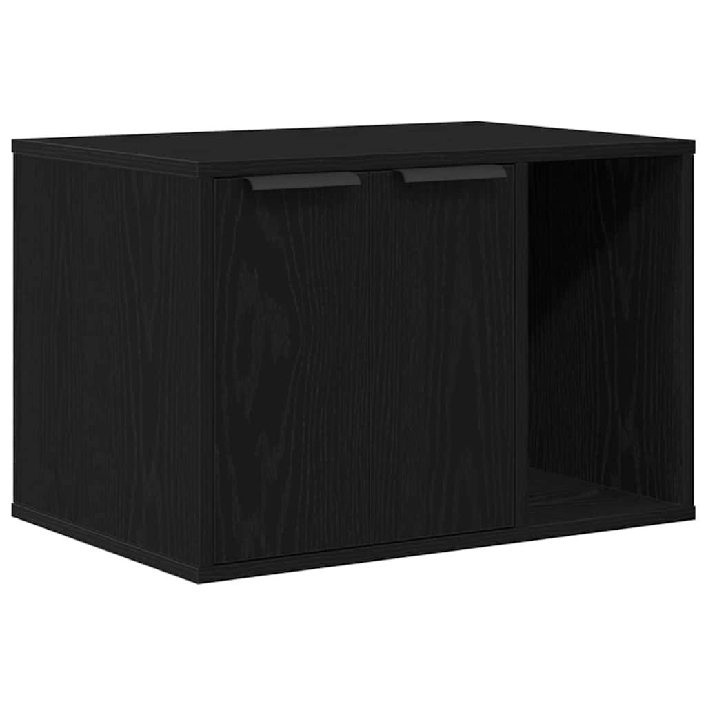 Meuble de litière pour chat bois d'ingénierie chêne noir 60 x 40 x 40 cm - PANGIVO - Image 2