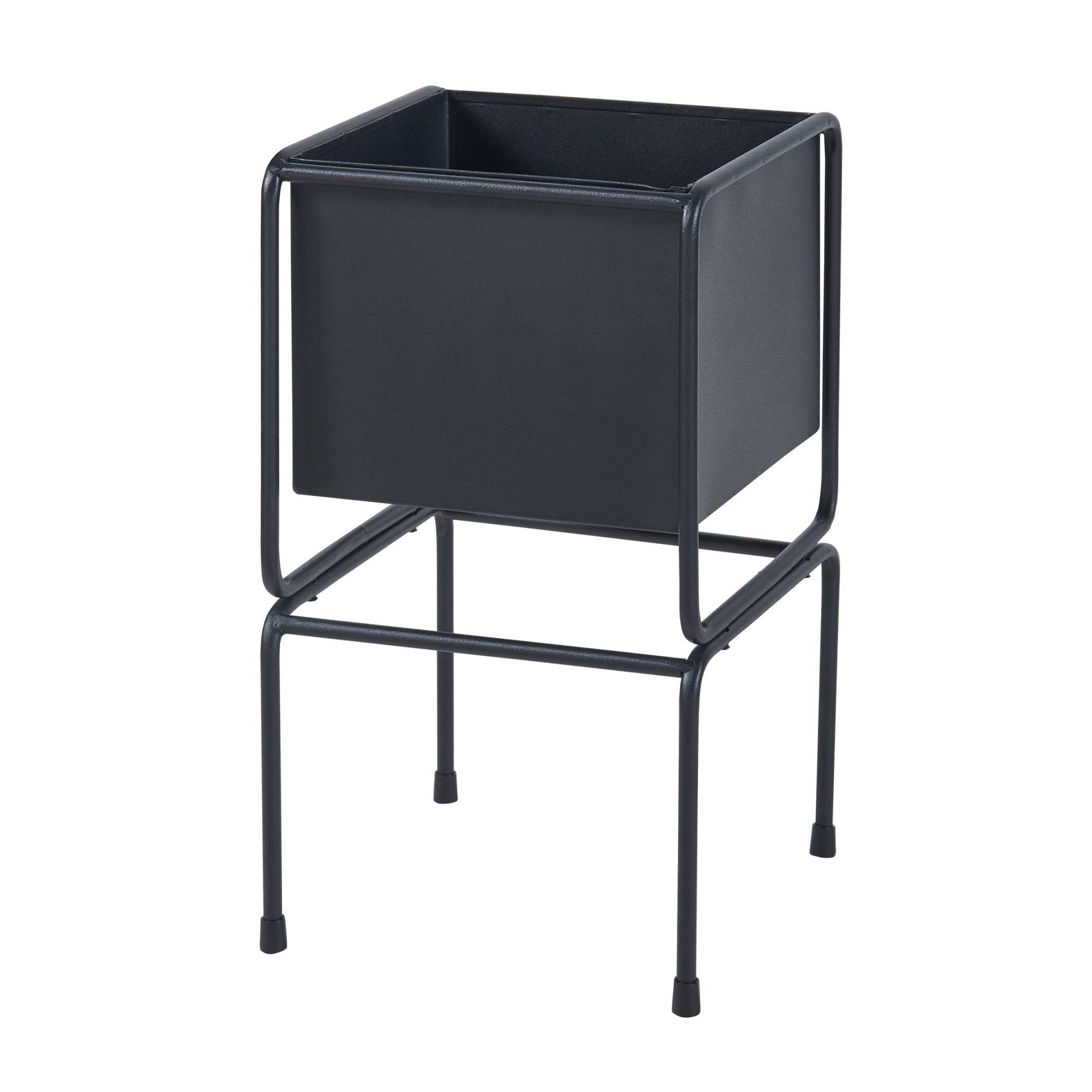 Support pour plantes métal 36 x 20 x 20 cm noir - Image 1