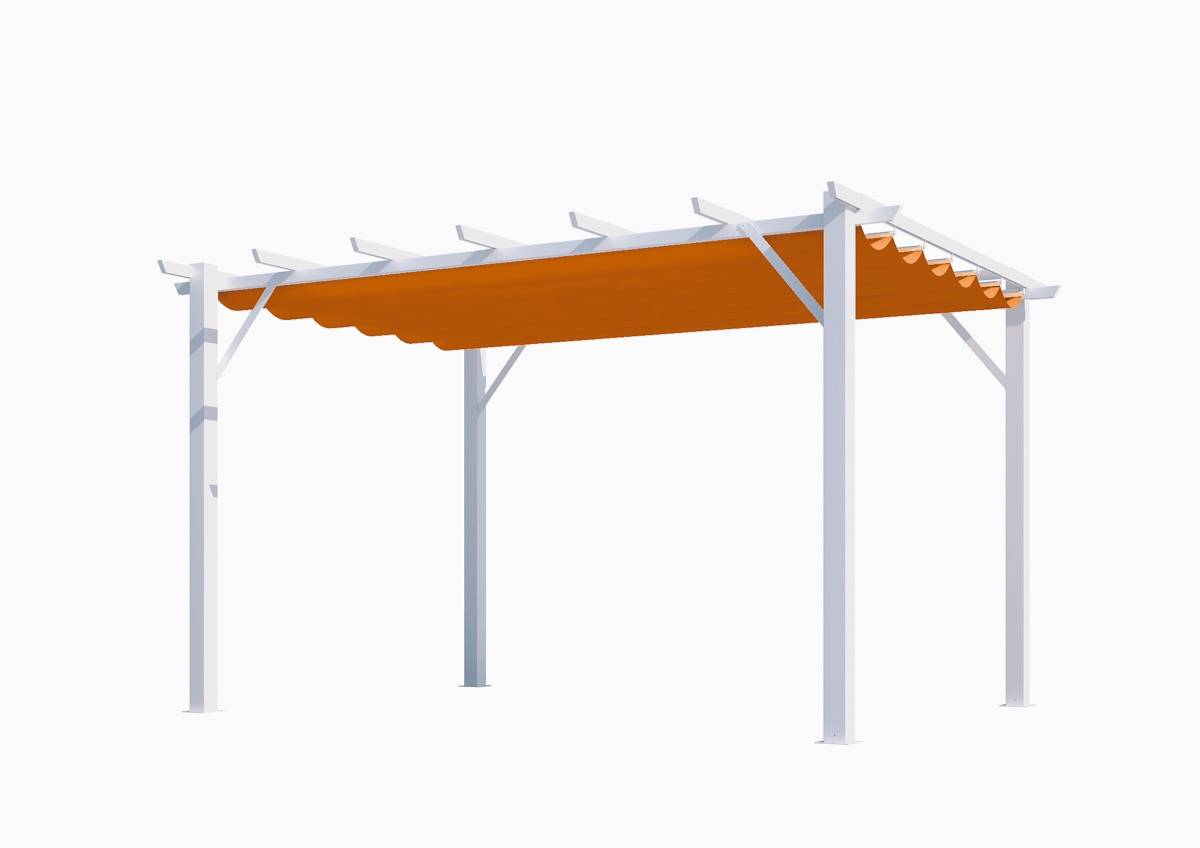 Habrita - Pergola 100% aluminium couleur rouille 12 m2 - structure blanch perle Habrita - Image 1
