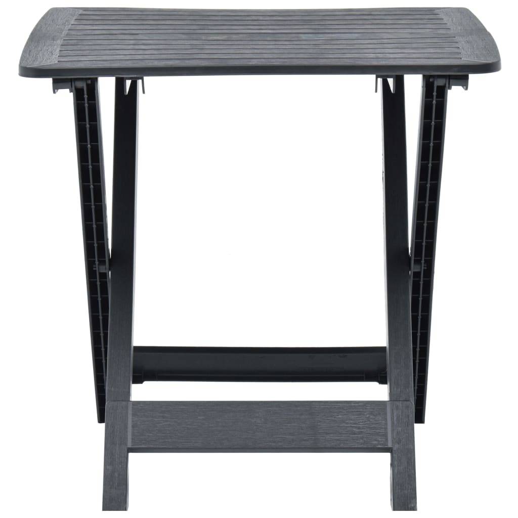 ComfortXL - Table de Jardin Pliante Anthracite, Design Moderne à Lattes, 79x72 cm en Plastique Robuste – ComfortXL Outdoor Living - Image 3