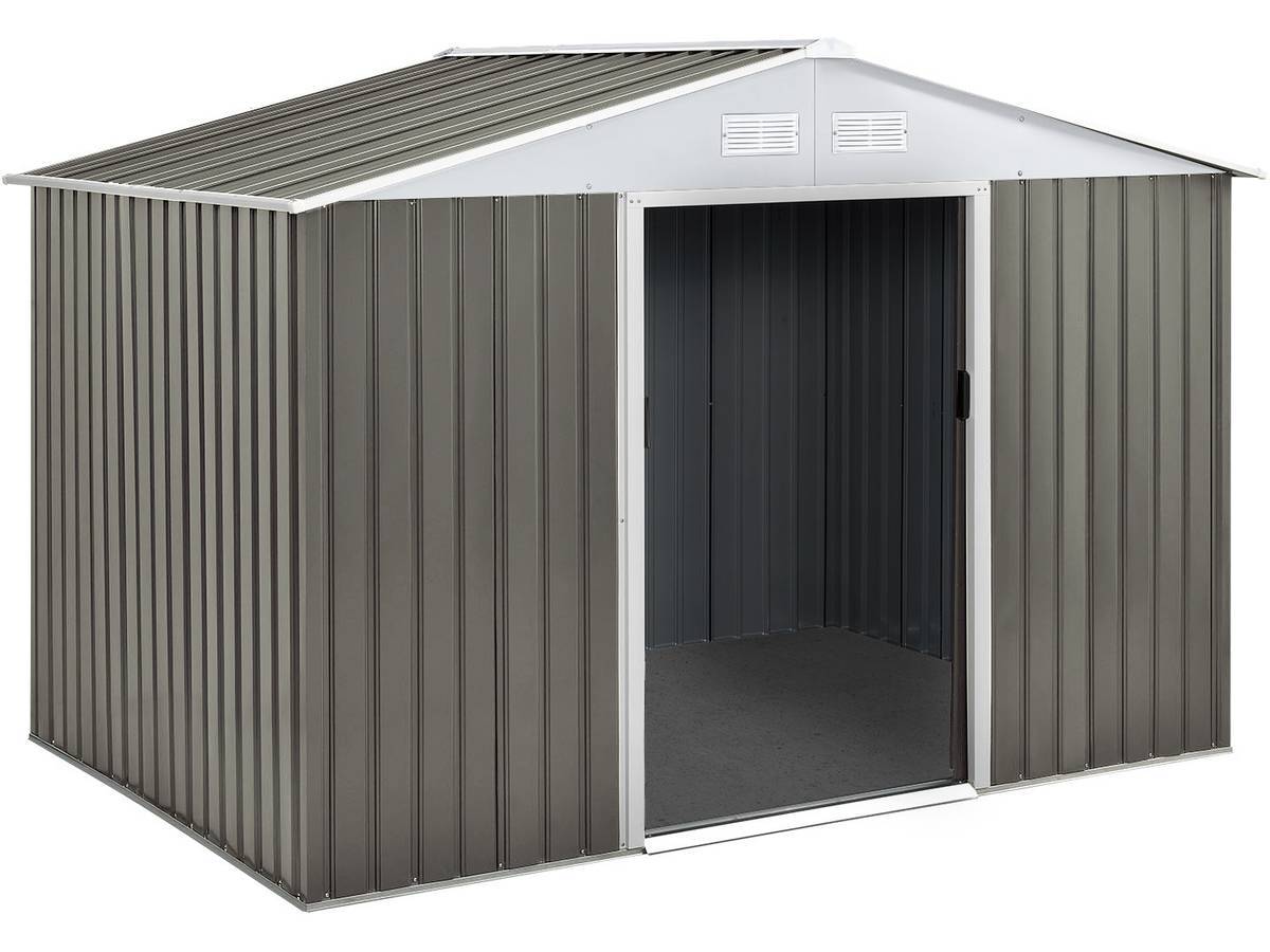 Habitat Et Jardin - Abri De Jardin Métal "dallas" 5,29 M² Avec Abri Bûche - Taupe -habitat Et Jardin - Imagen 3