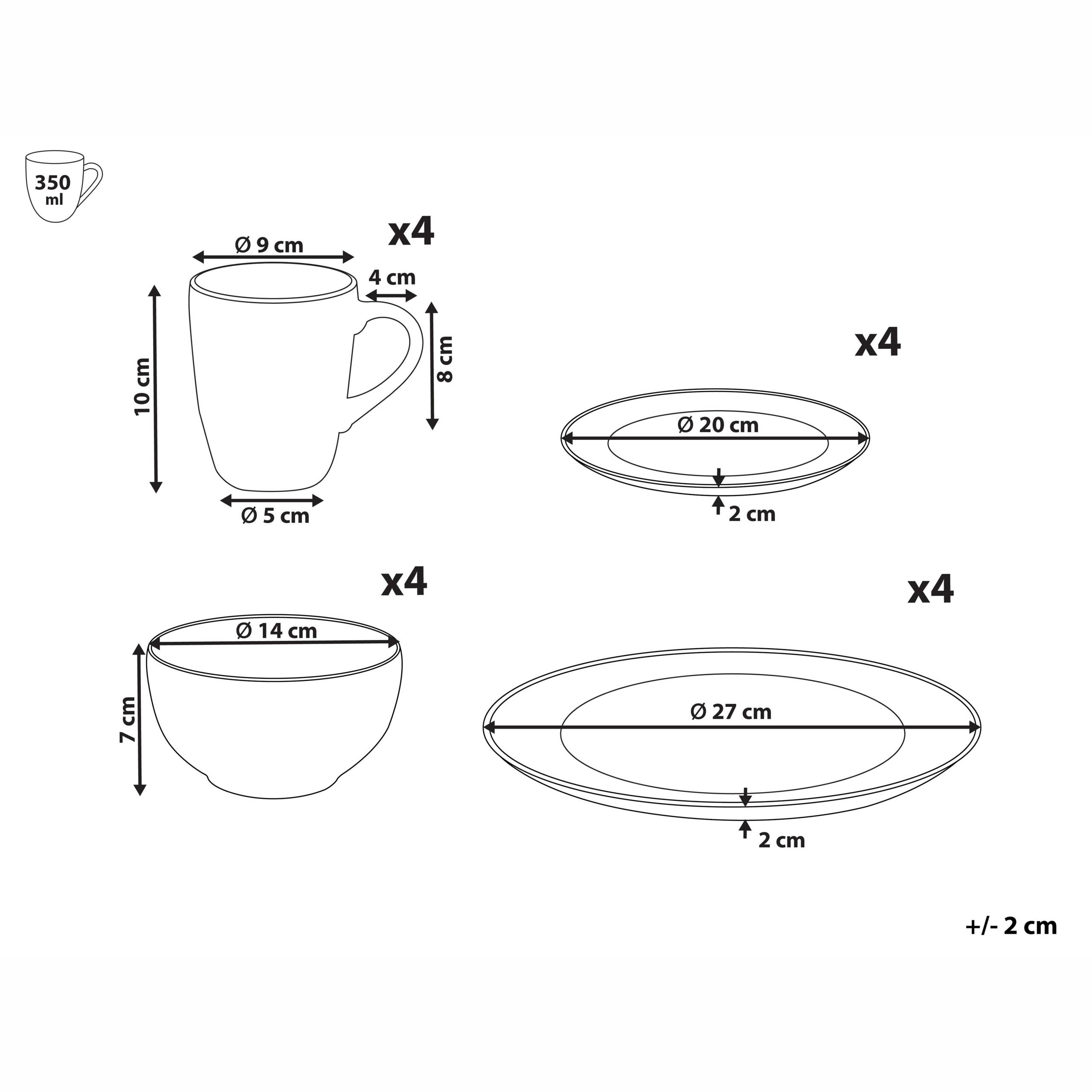 Beliani - Service de table Porcelaine Blanc MARJORAM - 27x27x2- Beliani - Image 3