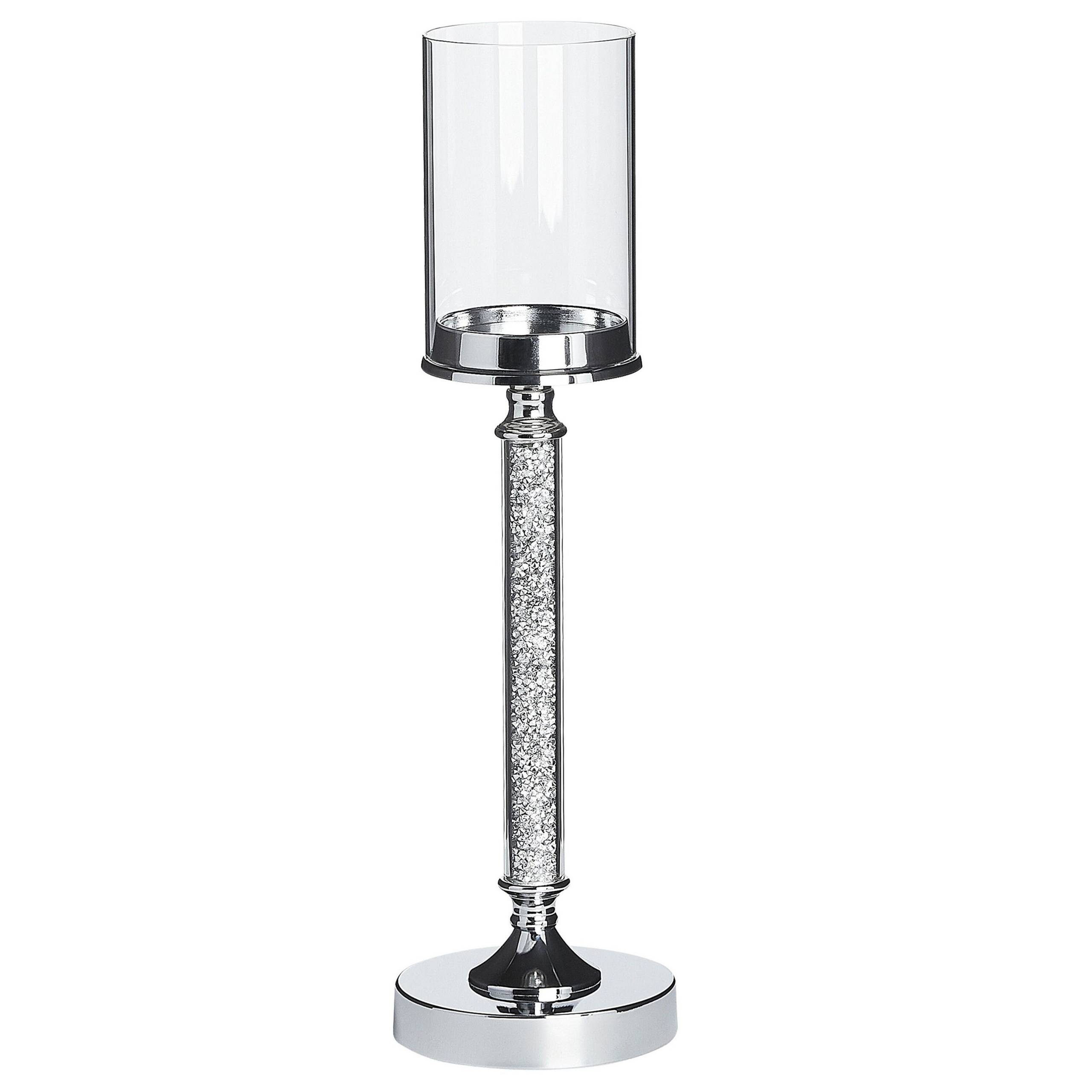 Beliani - Bougeoir Verre Argenté ABBEVILLE - 13x13x48- Beliani - Image 2
