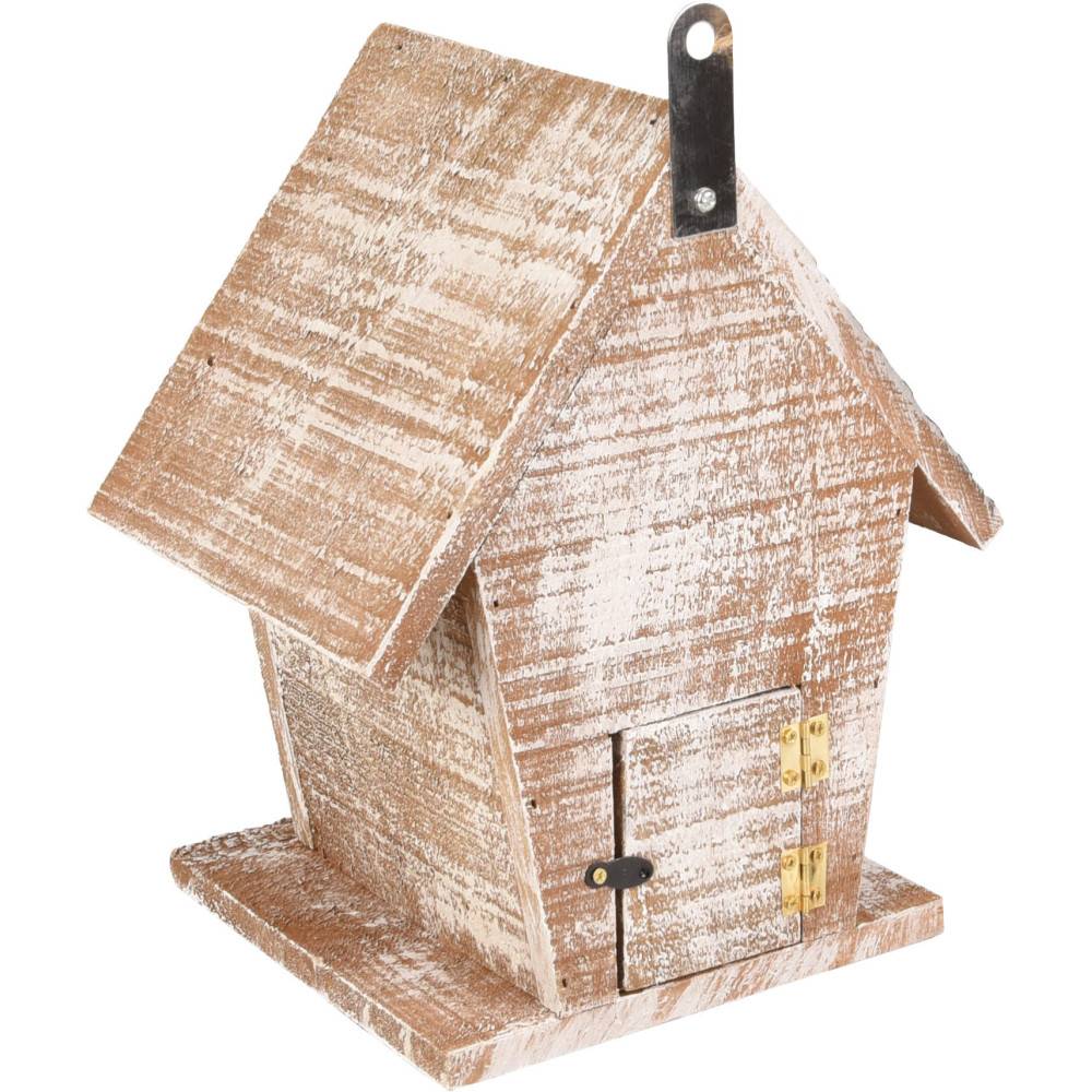 Nichoir pour oiseaux GIO en bois 19 x 15 x 23 cm blanc /brun - Imagen 2