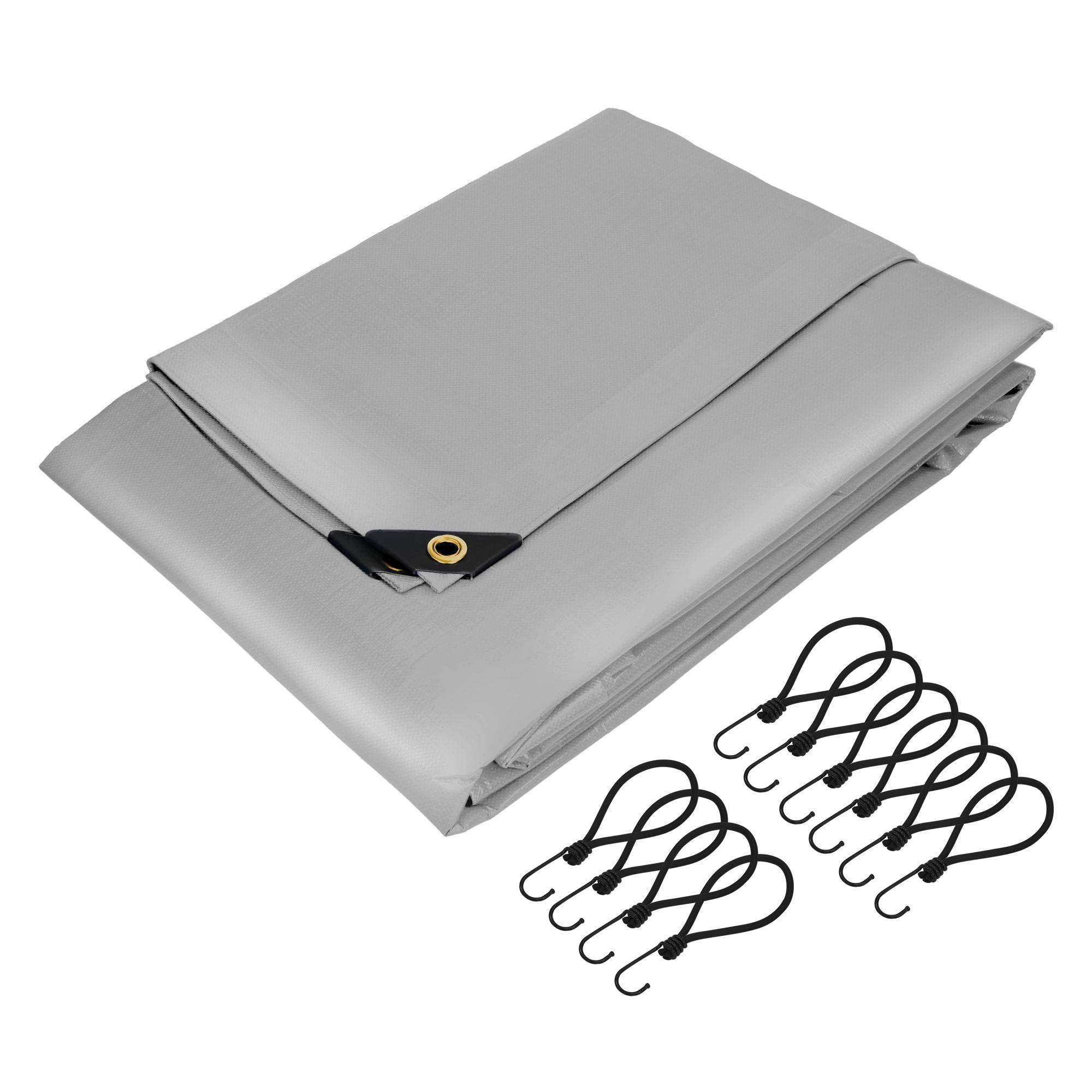 Ecd-Germany - Bâche de Protection Premium avec Œillets + 10 Crochets, 5x7m 35m², 650g/m², Grise, Tissu PVC, Indéchirable, Imperméable - Imagen 1