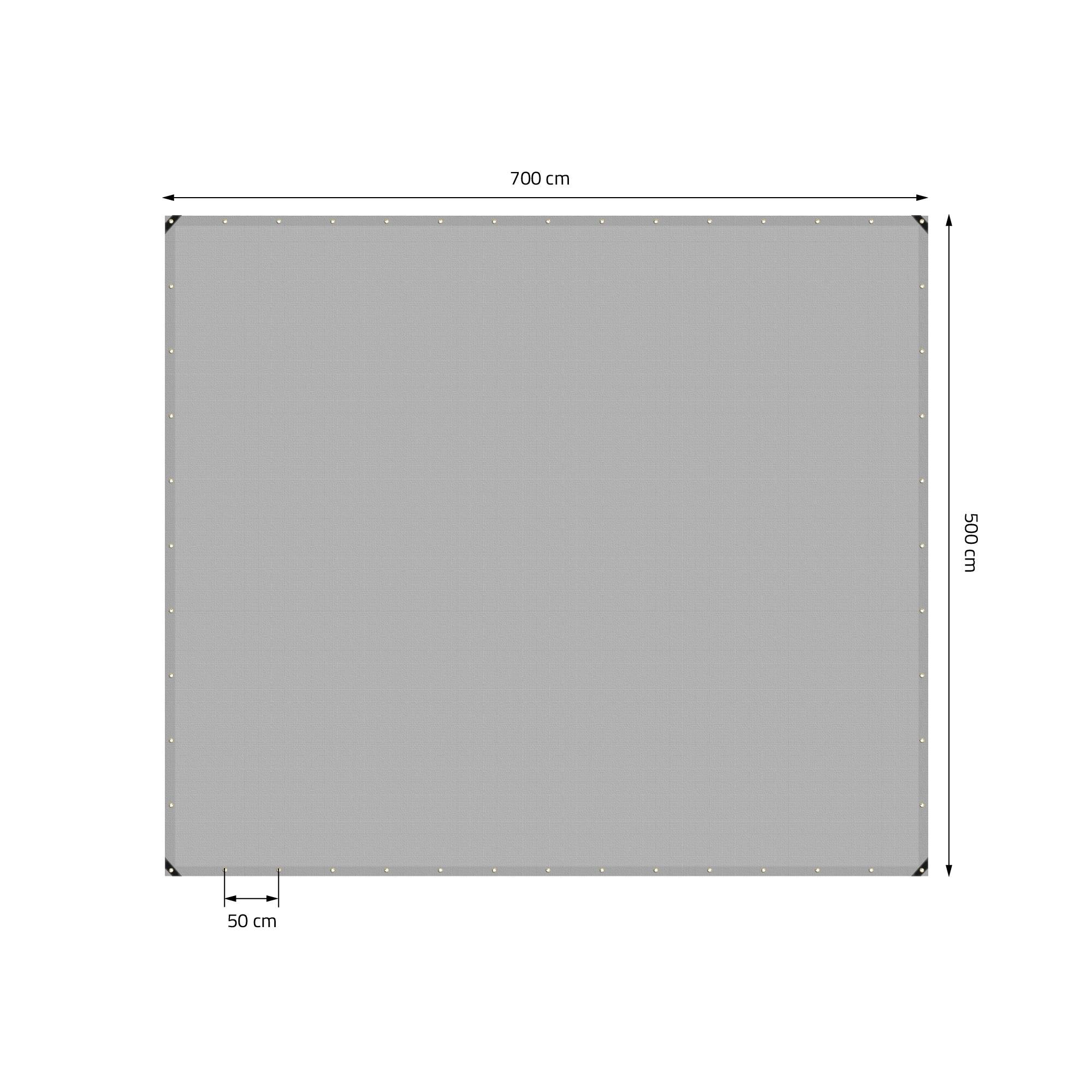 Ecd-Germany - Bâche de Protection Premium avec Œillets + 10 Crochets, 5x7m 35m², 650g/m², Grise, Tissu PVC, Indéchirable, Imperméable - Imagen 5