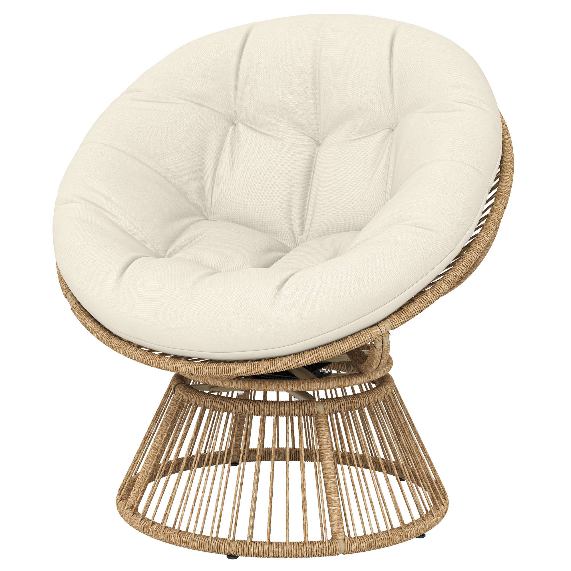 Fauteuil papasan pivotant polyrotin naturel 93 x 81 x 87 cm - PANGIVO - Image 2