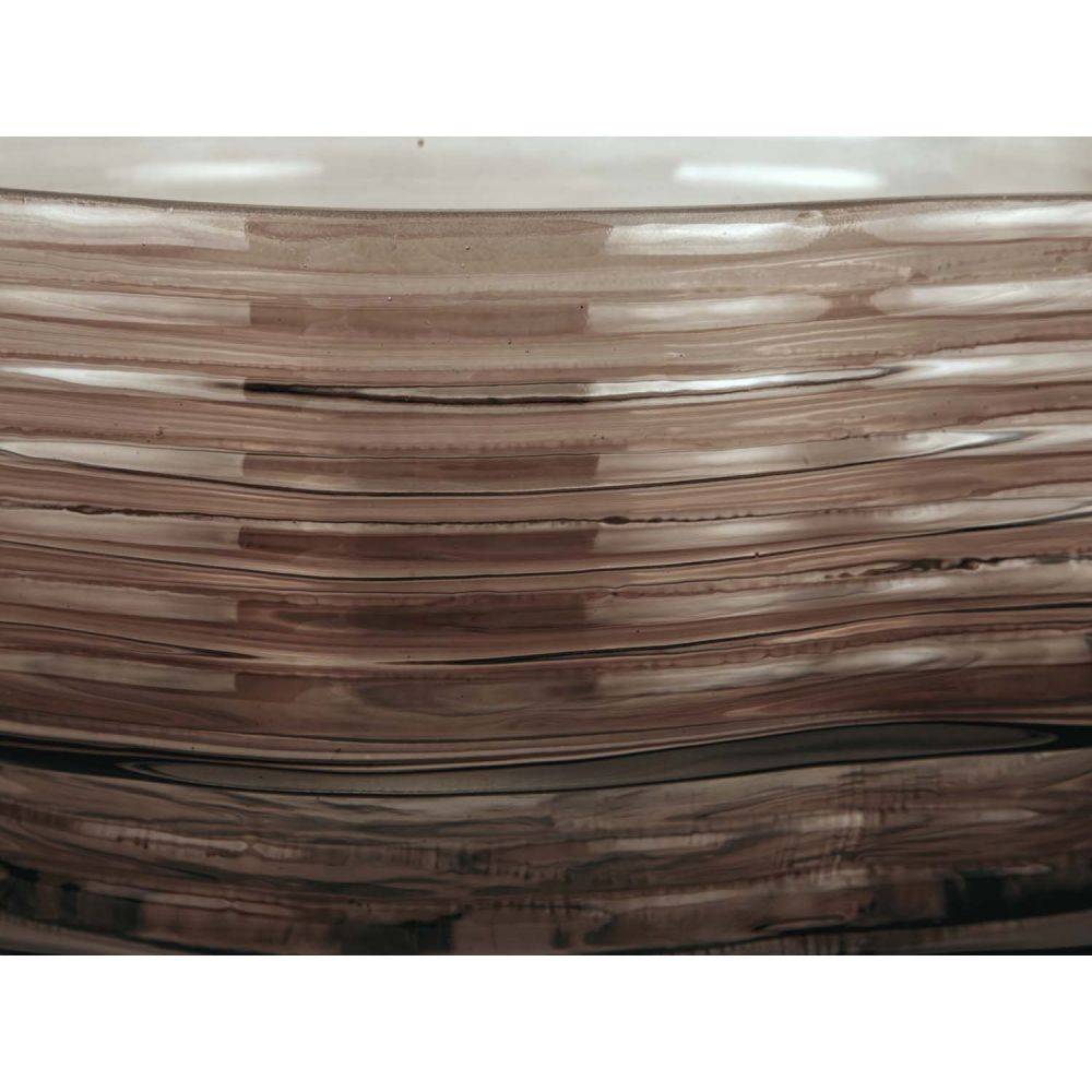 Pt Living - Corbeille à fruits en verre 22 x 11 cm Wave Chocolat - Imagen 3