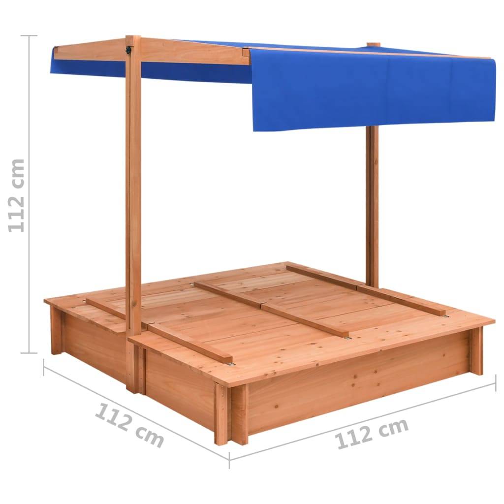 Maison Chic - Bac à sable - Maison de jeu pour enfants avec toit Bois de sapin 112x112x112 cm - Image 8