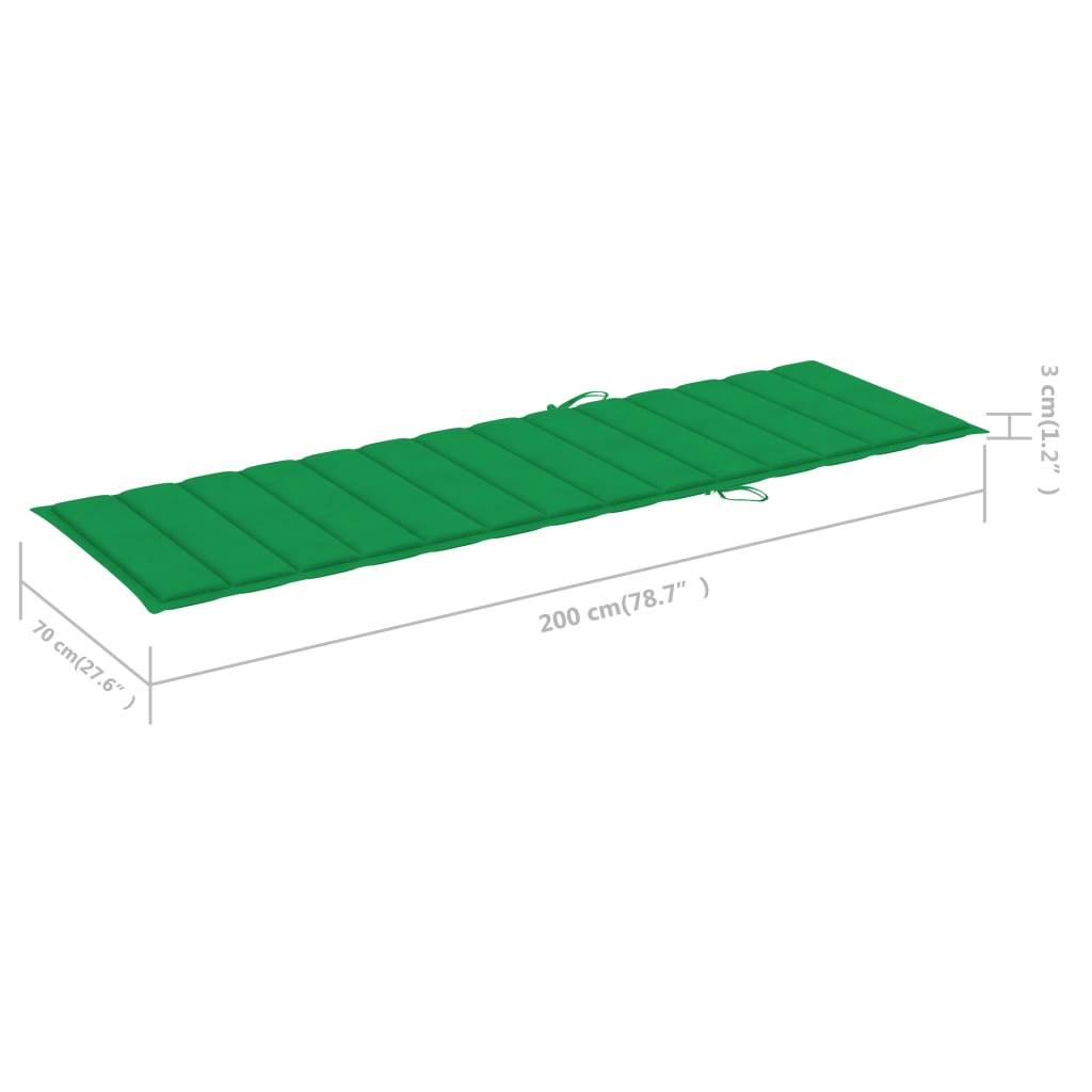 Helloshop26 - Transat chaise longue bain de soleil lit de jardin terrasse meuble d'extérieur double et coussins vert bois de pin imprégné - Imagen 8