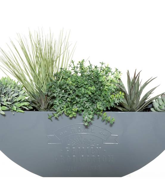 Plantes vertes artificielles dans Suspension en Métal Gris - Image 3