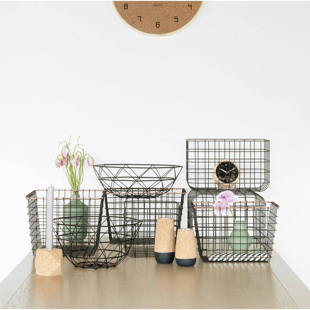 Pt Living - Corbeille à fruits en métal filaire Diamond 30 cm Noir - Imagen 2