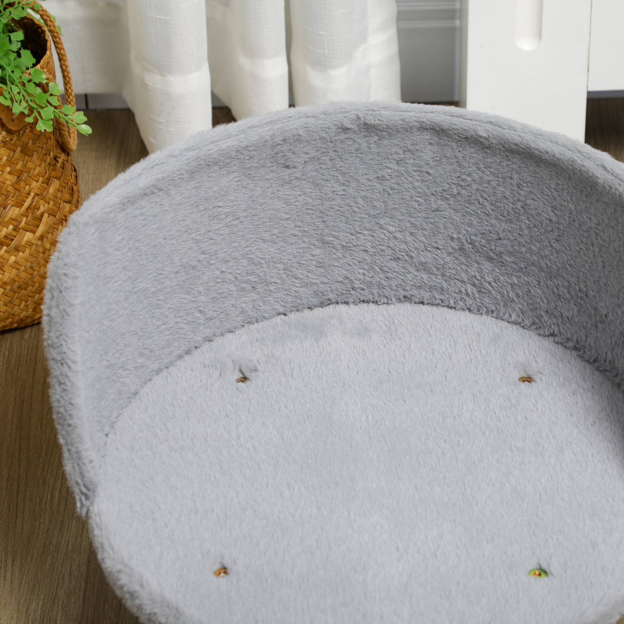 PANGIVO - Lit pour chien et chat bois et peluche gris 40.5 x 40.5 x 33 cm - PANGIVO - Image 10