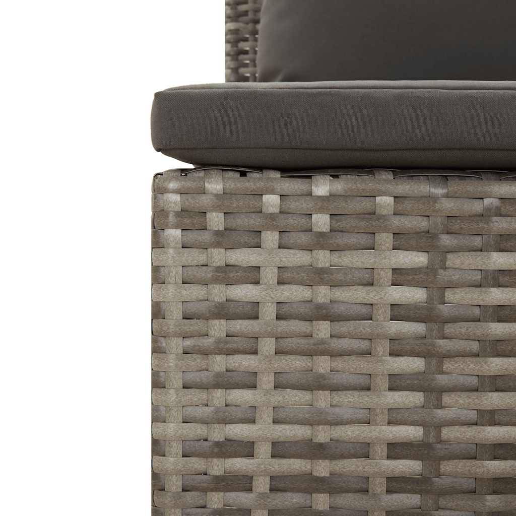 Salon de Jardin Modulable 3 Pièces Résine Tressée Confortable pour Terrasse Gris – ComfortXL Outdoor Living - Image 7