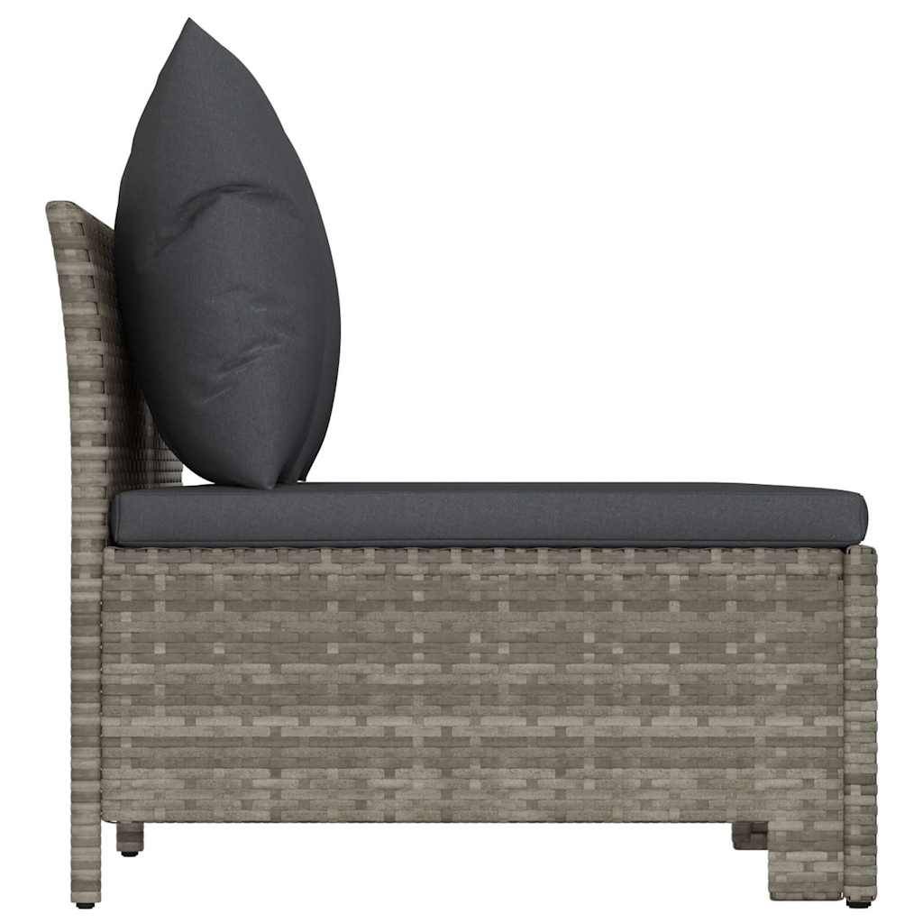 Salon de Jardin Modulable 3 Pièces Résine Tressée Confortable pour Terrasse Gris – ComfortXL Outdoor Living - Image 5