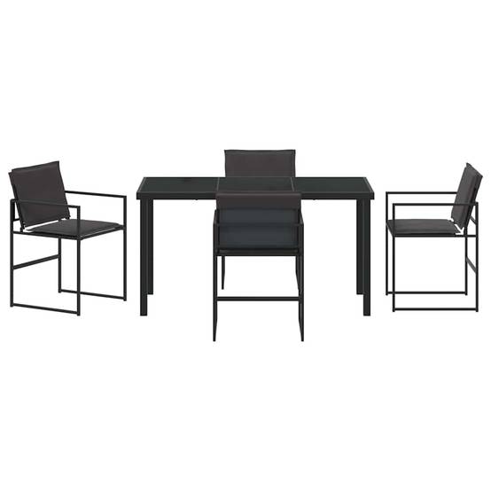 Ensemble de jardin acier et textilène noir 140 x 70 x 73 cm - PANGIVO - Image 7