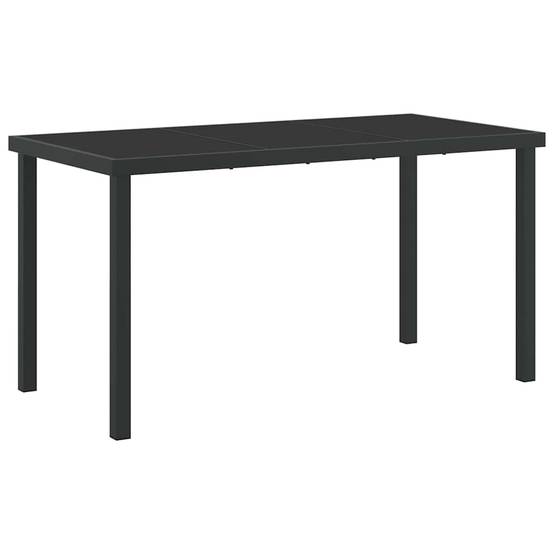 Ensemble de jardin acier et textilène noir 140 x 70 x 73 cm - PANGIVO - Image 5