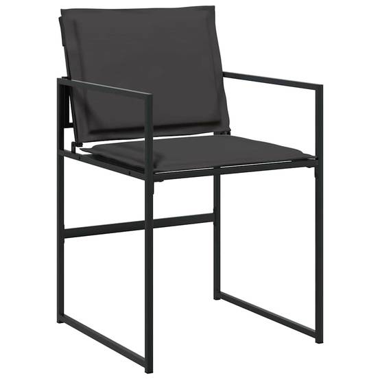 Ensemble de jardin acier et textilène noir 140 x 70 x 73 cm - PANGIVO - Image 6
