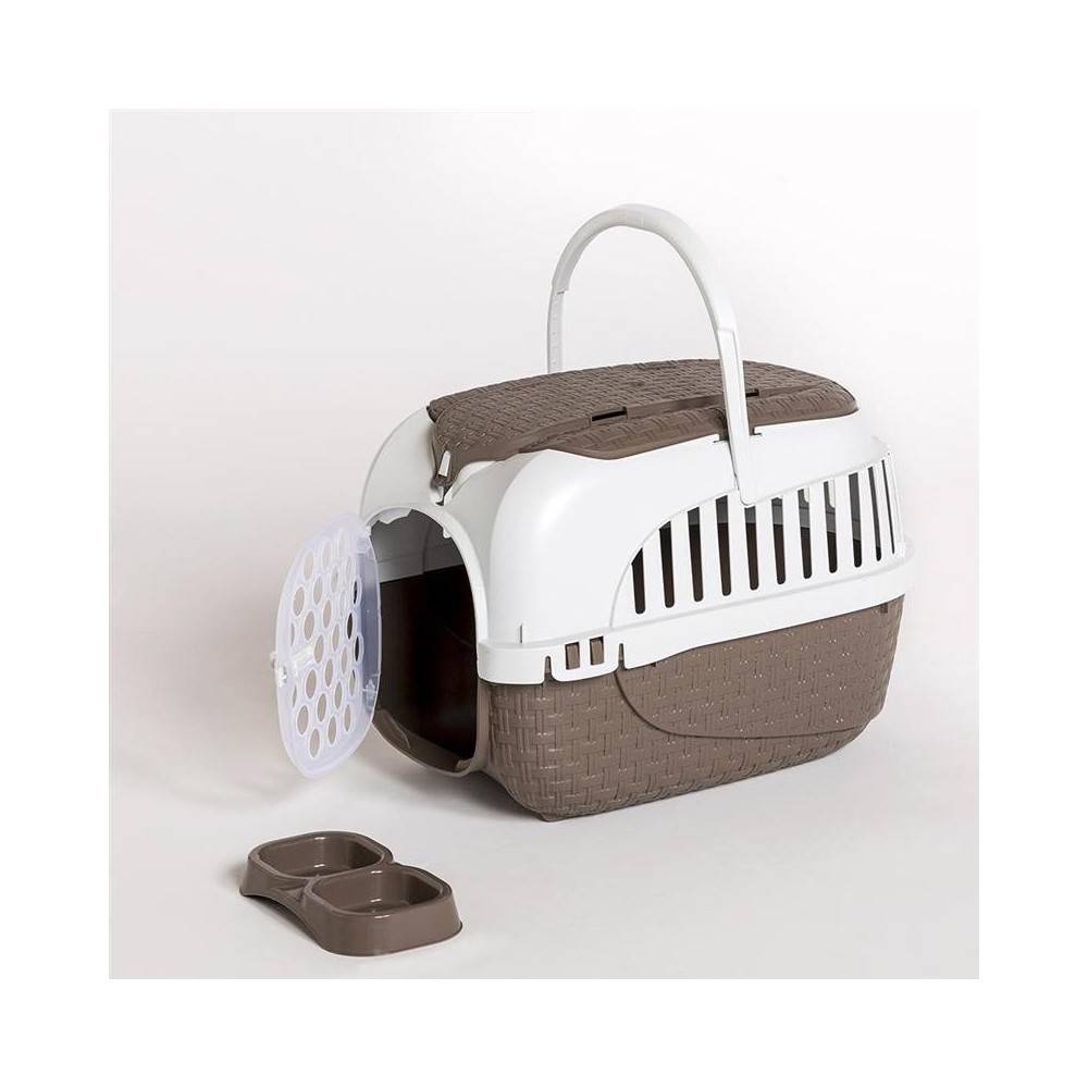 Bama - Cage de transport Tour 2 maxy Taupe 38 X 58 X 37 cm pour petit chiens ou chats - Imagen 9
