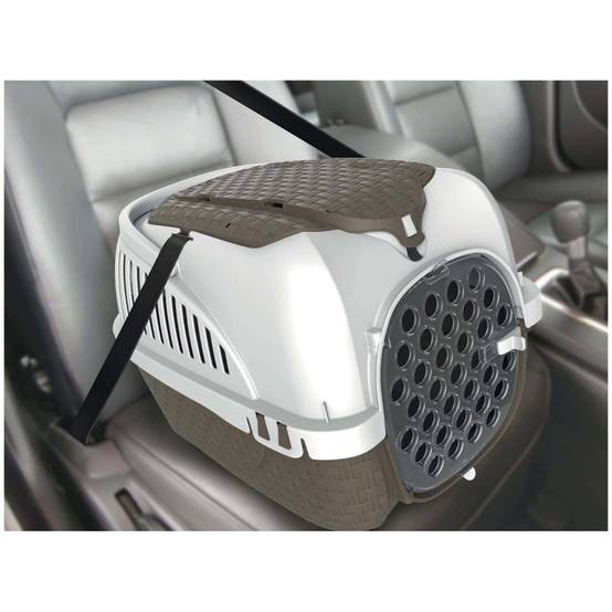 Bama - Cage de transport Tour 2 maxy Taupe 38 X 58 X 37 cm pour petit chiens ou chats - Image 6