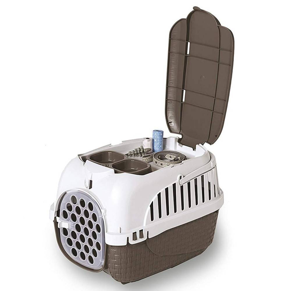 Bama - Cage de transport Tour 2 maxy Taupe 38 X 58 X 37 cm pour petit chiens ou chats - Imagen 4