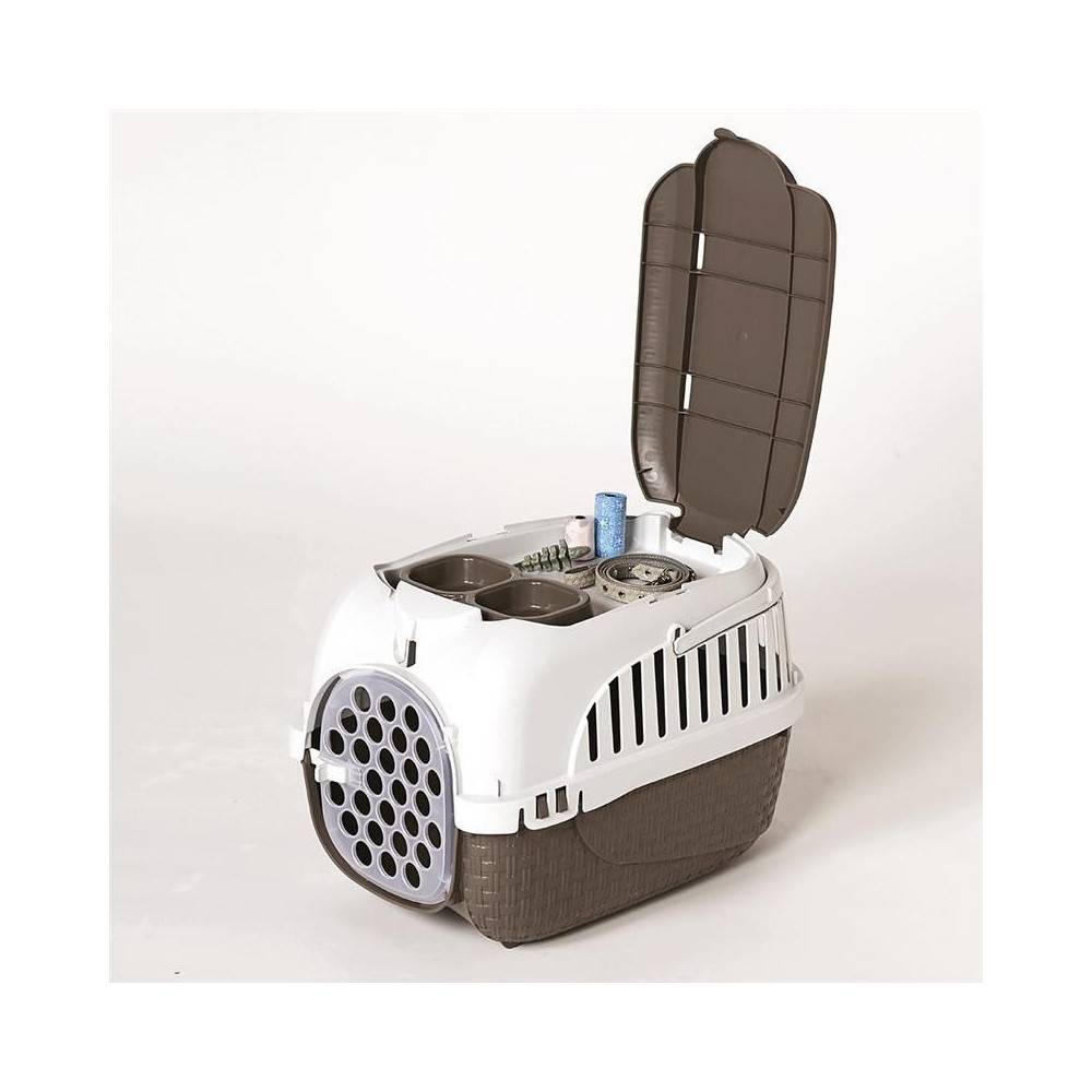 Bama - Cage de transport Tour 2 maxy Taupe 38 X 58 X 37 cm pour petit chiens ou chats - Imagen 10
