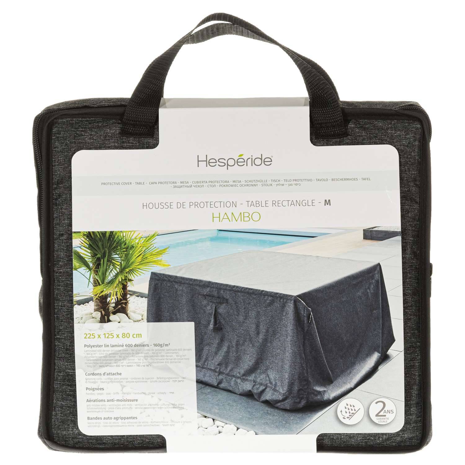Hesperide - Housse de table rectangulaire M - 225 x 125 x 80 cm - Gris foncé - Hespéride - Imagen 2