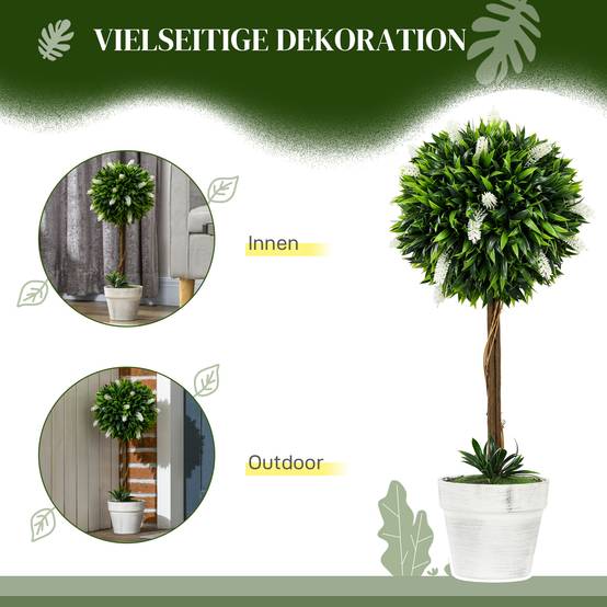 Plante artificielle lavande plastique pour intérieur et extérieur sans entretien 60cm blanc - ComfortXL Outdoor Living - Image 7