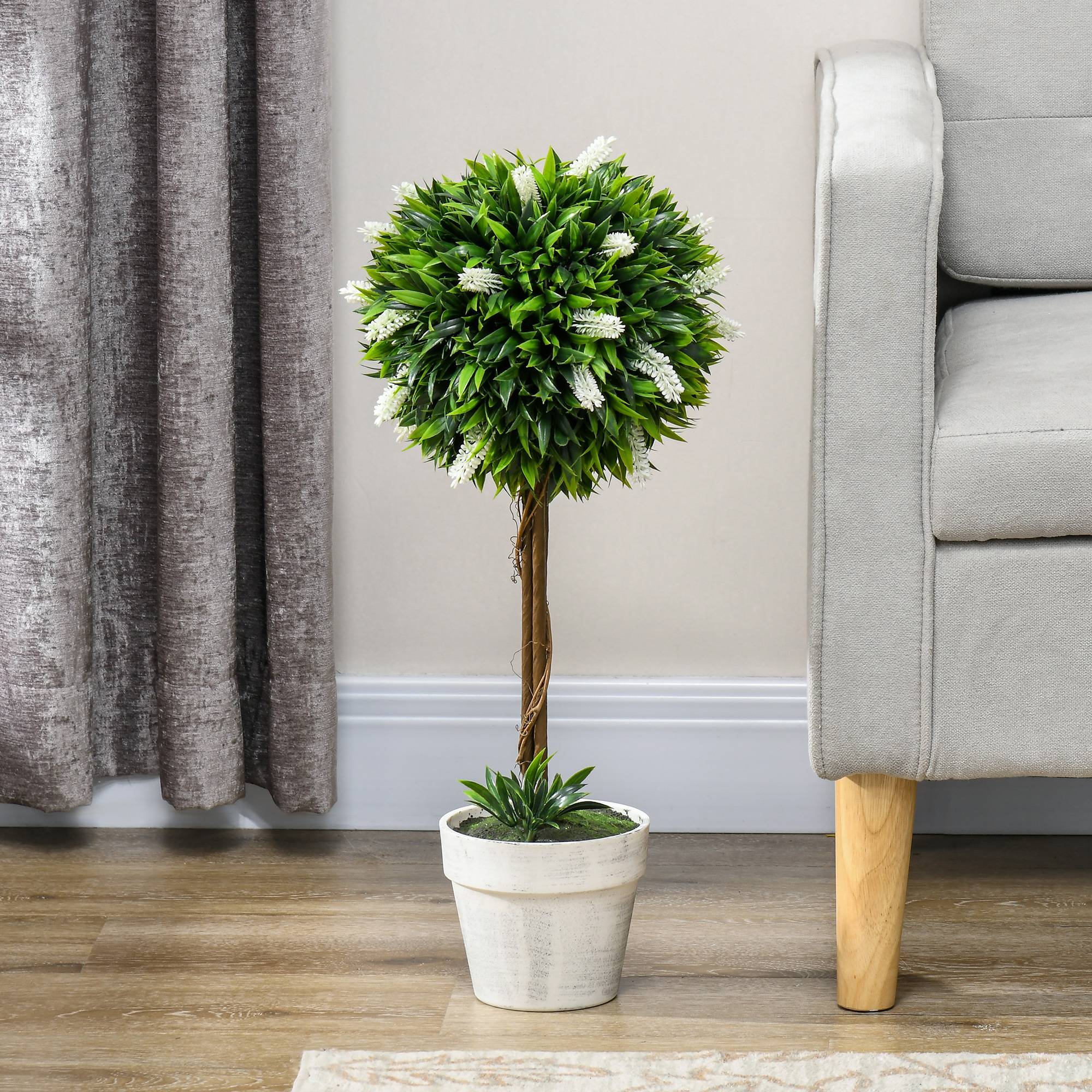 Plante artificielle lavande plastique pour intérieur et extérieur sans entretien 60cm blanc - ComfortXL Outdoor Living - Image 9