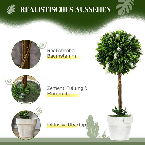 Plante artificielle lavande plastique pour intérieur et extérieur sans entretien 60cm blanc - ComfortXL Outdoor Living - Image 6