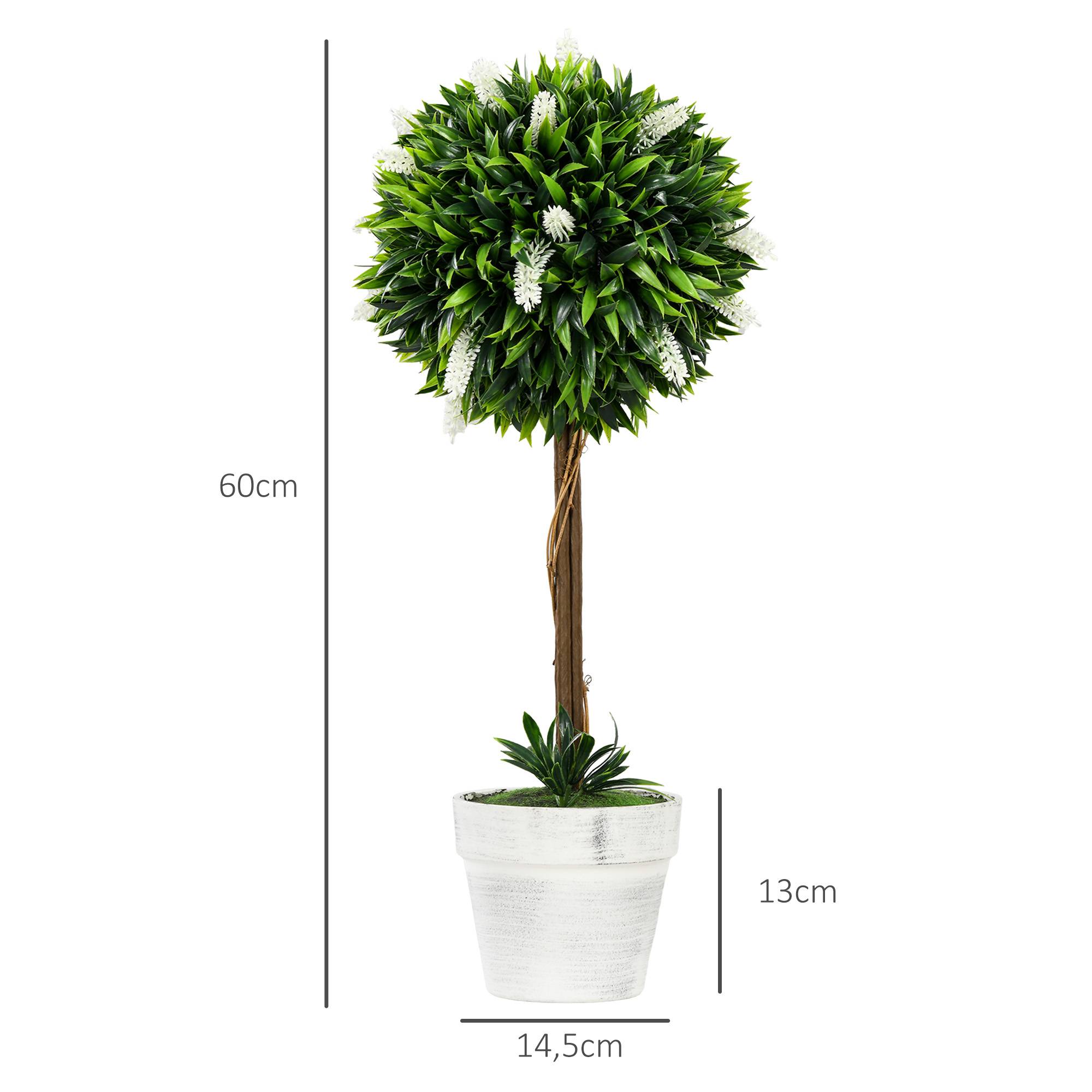 Plante artificielle lavande plastique pour intérieur et extérieur sans entretien 60cm blanc - ComfortXL Outdoor Living - Image 5