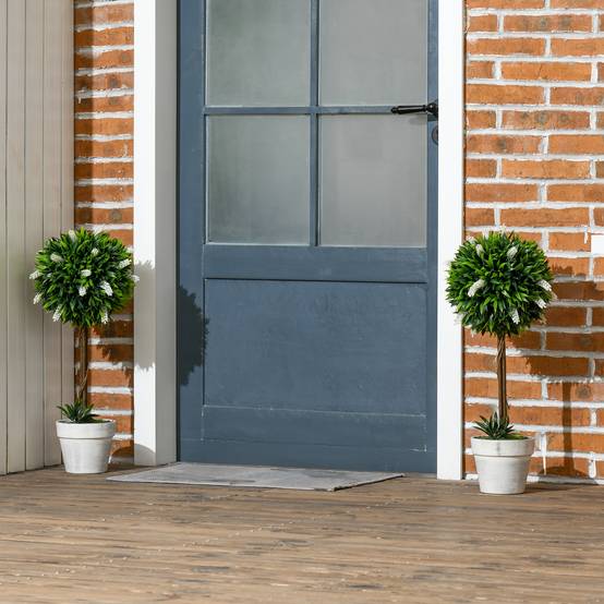 Plante artificielle lavande plastique pour intérieur et extérieur sans entretien 60cm blanc - ComfortXL Outdoor Living - Image 3