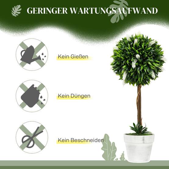 Plante artificielle lavande plastique pour intérieur et extérieur sans entretien 60cm blanc - ComfortXL Outdoor Living - Image 8