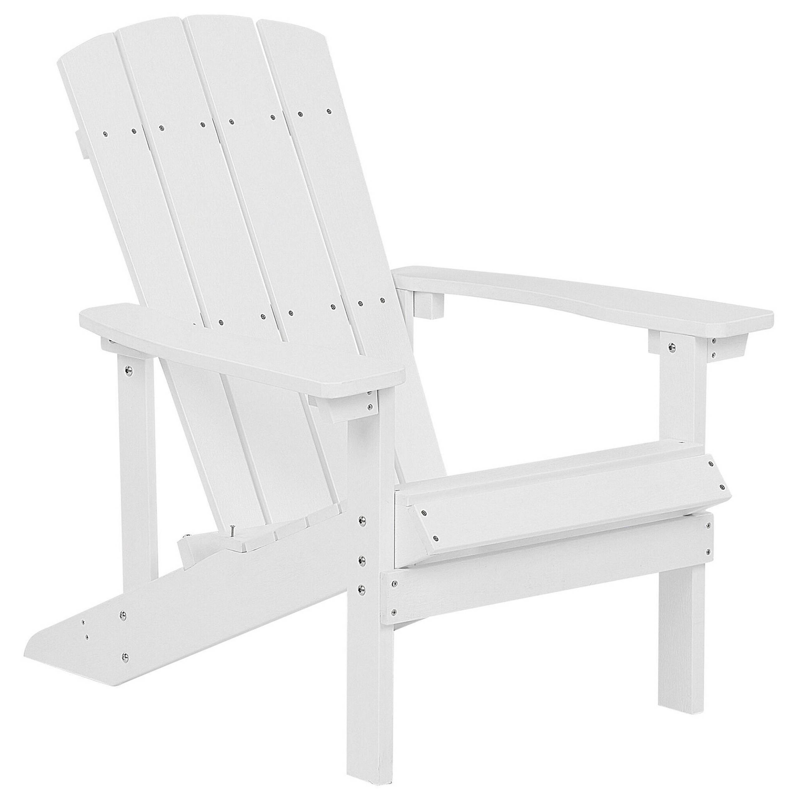 Chaise de jardin Bois synthétique Blanc ADIRONDACK - Beliani - Image 1