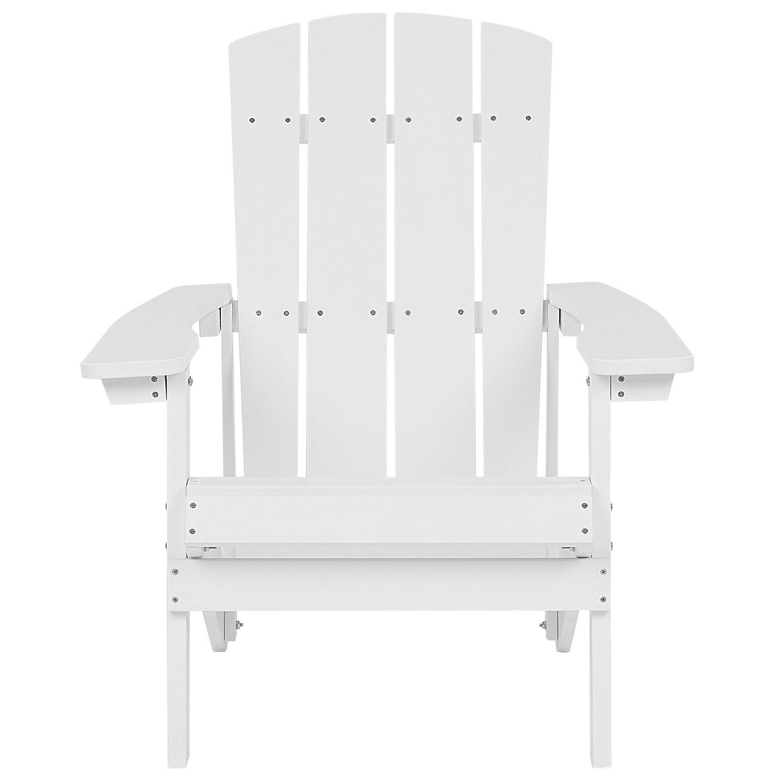 Chaise de jardin Bois synthétique Blanc ADIRONDACK - Beliani - Image 3
