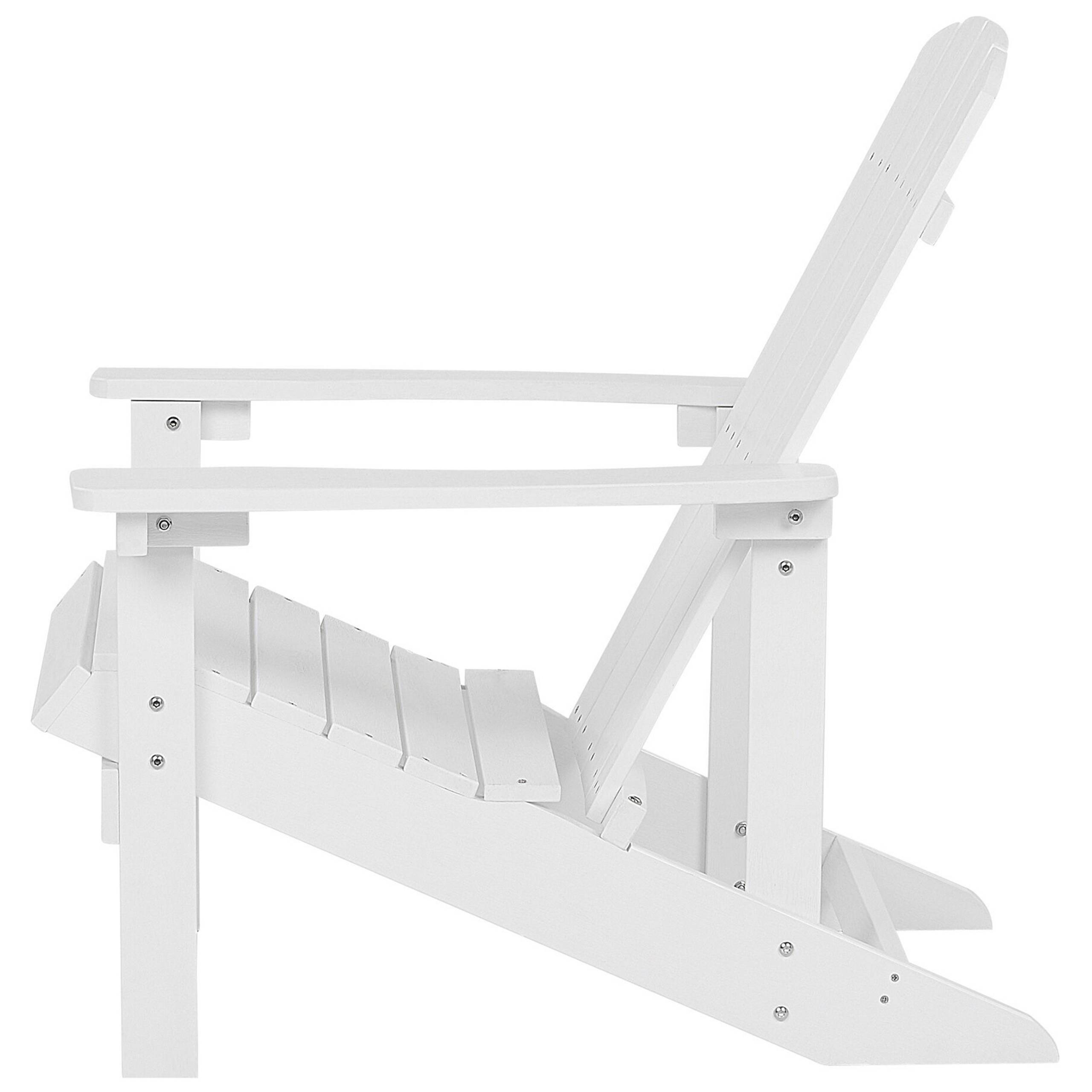 Chaise de jardin Bois synthétique Blanc ADIRONDACK - Beliani - Image 4