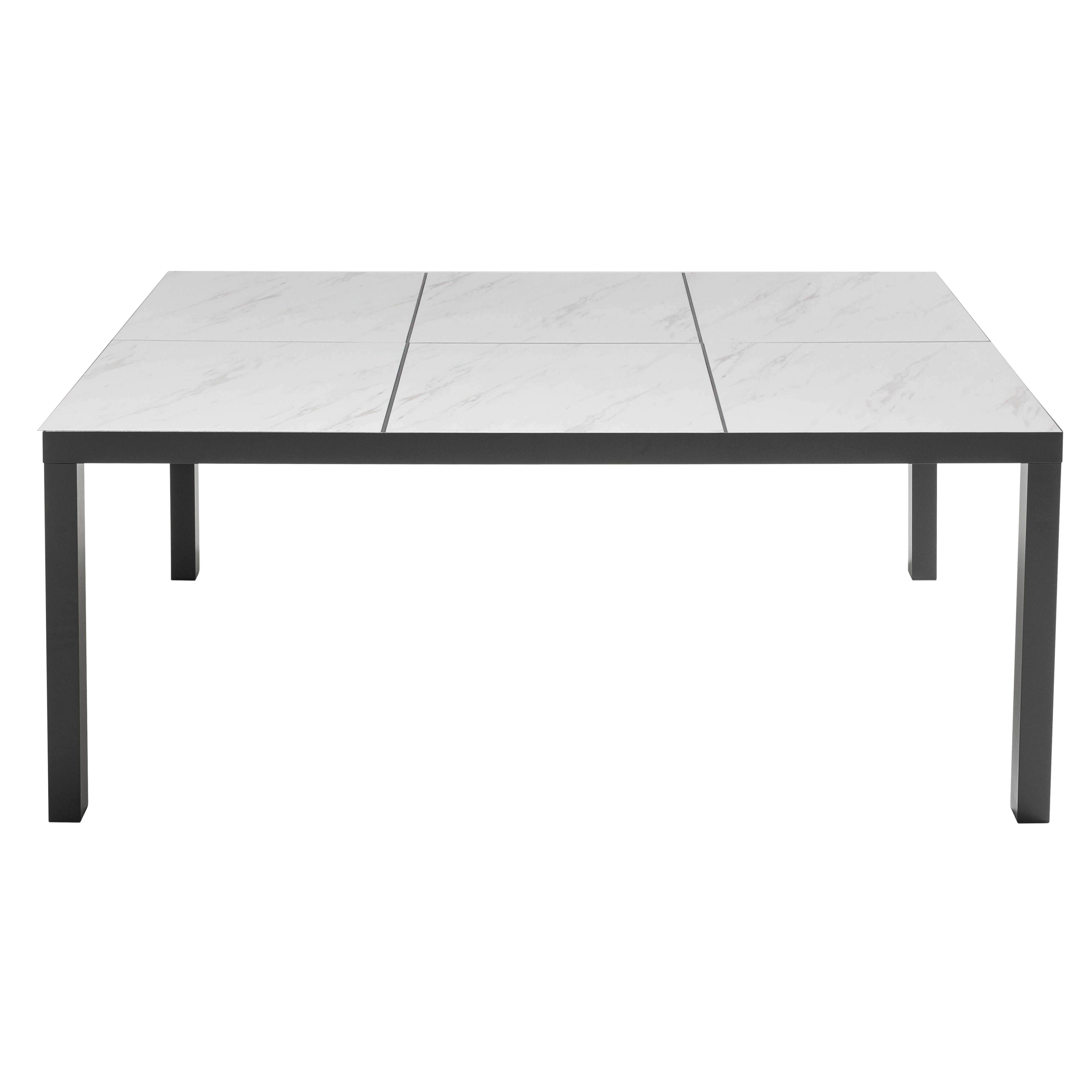 Oviala - Table de jardin en céramique effet marbre 182 cm 10 places - Oviala - Imagen 6