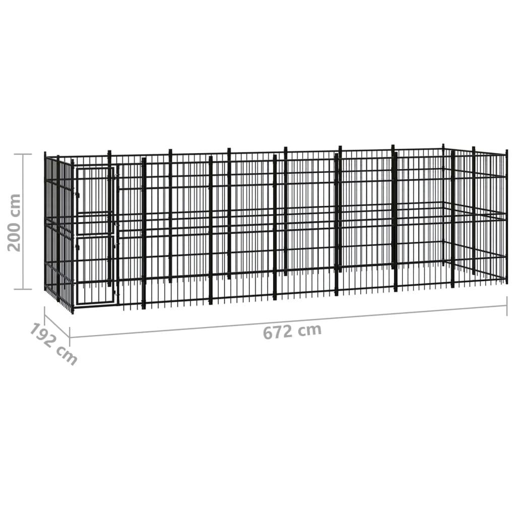 Vidaxl - Chenil d'extérieur pour chiens Acier 12,9 m² vidaXL 3097961 - Imagen 8